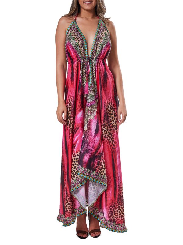 Ranee's Mixed Print Swim Cover Up Dress